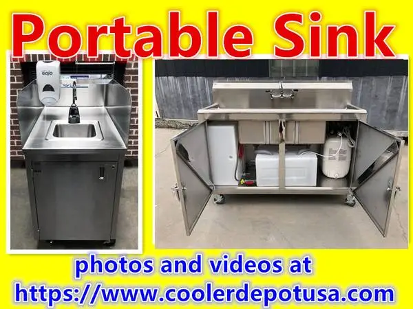 Mobile Portable compartment SINK hot water NSF Food Truck Trailer O