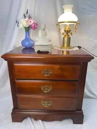 Gold Lamp  Replica of Antique Oil Lamp w/ Crystal Bubble Glass Dome