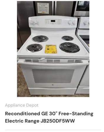 Reconditioned GE 30 Free-Standing Electric Range JB250DF5WW