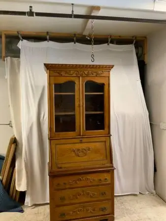 Tiger oak hutch