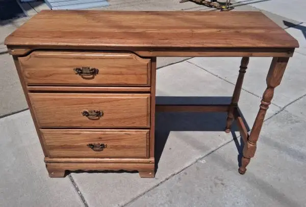 Vintage Solid Oak Student Desk
