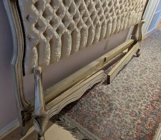 KING Headboard upholstered French Cntry Hollywood Regency style 79 W