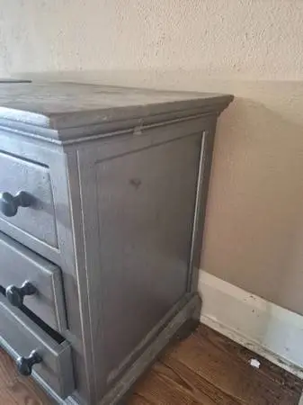 2 Grey end tables