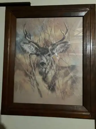 The Silent Buck Print Home Interiors Framed & Glass