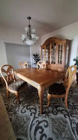 Dining table and hutch