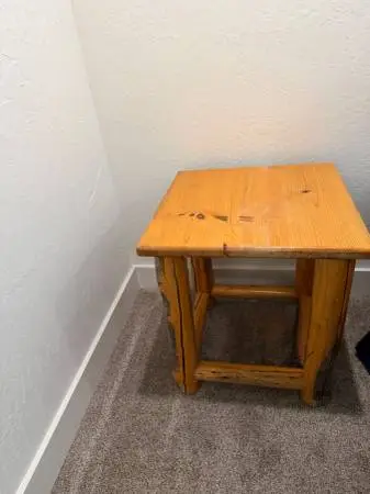 Rustic log end table