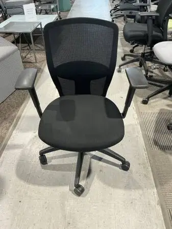 ergonomic office chair by Teknion T3 Black Mesh Back & Fabric seat