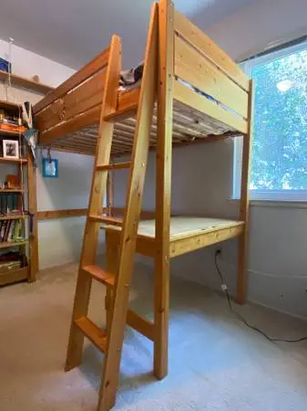Loft Bed + Desk Setup for Teen Room