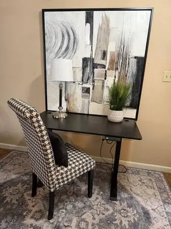 Black Standing Desk and NEW Chair-PRICE REDUCED!