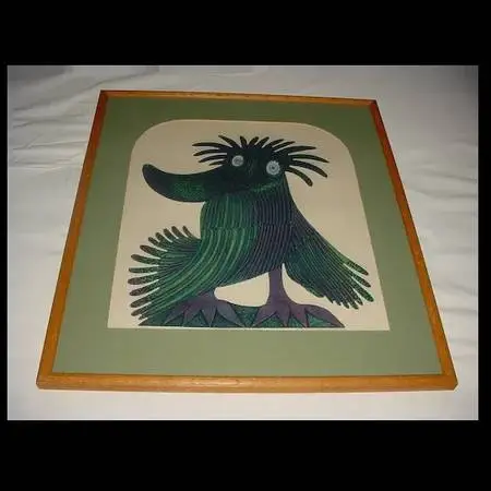 LARGE VINTAGE SERGIO GONZALEZ-TORNERO MODERN COLOR ETCHING ART PRINT