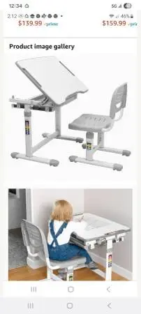 Kids adjustable desk with chair in excellent condition.