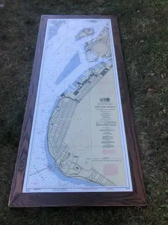New York Harbor Upper Bay Narrows Brooklyn Nautical Chart Map TableTop