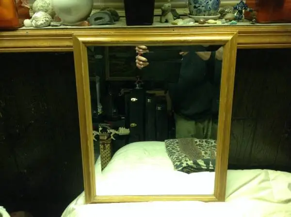 Vintage Beveled mirror with Solid wood frame