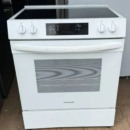 Clean & Tested Frigidaire 30 Electric Range White Glass Top — $250