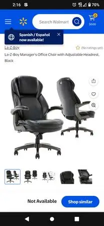 La-Z-Boy ergonomic managers office chair w/flip up arms