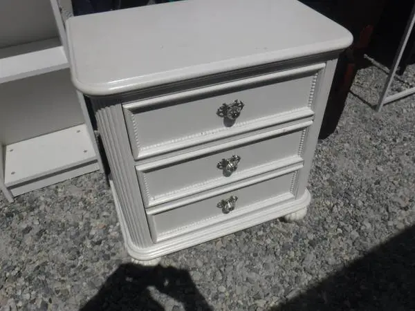 Small White Modern Chest or Side Table