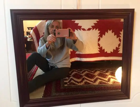 Vintage Mirror w/ Carved Chocolate Brown Wood Frame