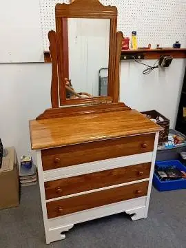 Price drop Refinished and rebuilt vintage dresser