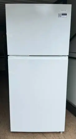 New Open-Box Frigidaire 18.6 cu ft Top Freezer Fridge White — $450