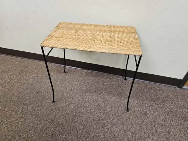 Rattan and Rod Iron Desk/Table
