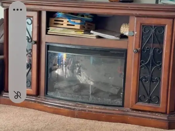 Fireplace fire place TV stand cabinet shelf book case bookcase heater