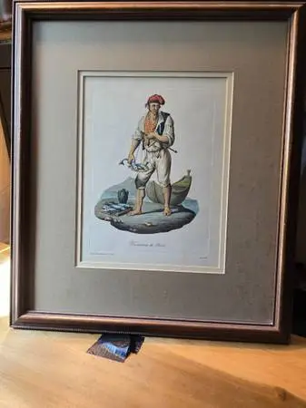 Set of four. Wood Framed Art Prints. Wall ready