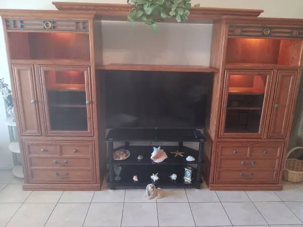 All OAK (entertainment) 4pc WALL UNIT