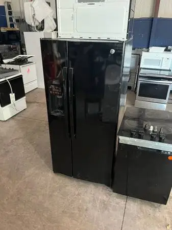 Black side by side refrigerator