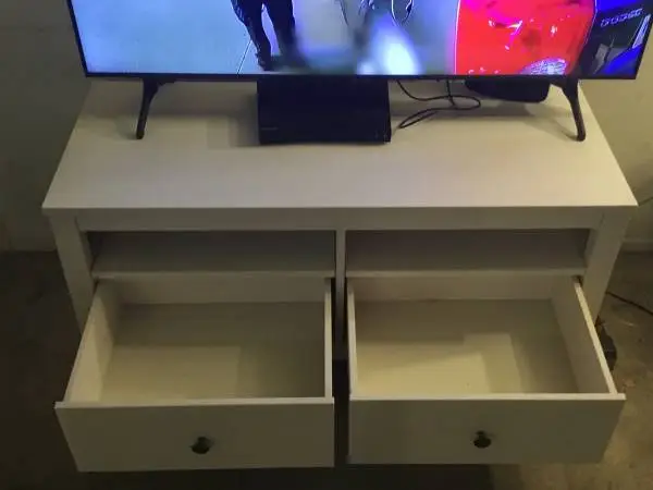 TV STAND with shelves and drawers