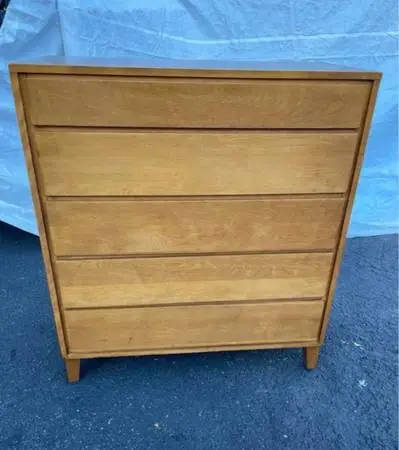 Mid Century Modern Leslie Diamond Conant Ball 5 Drawer Chest Stamped American Mo