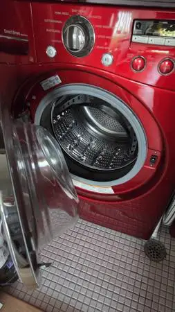 RARE Wild Cherry Red LG SET Front-Load Washer & Electric Dryer