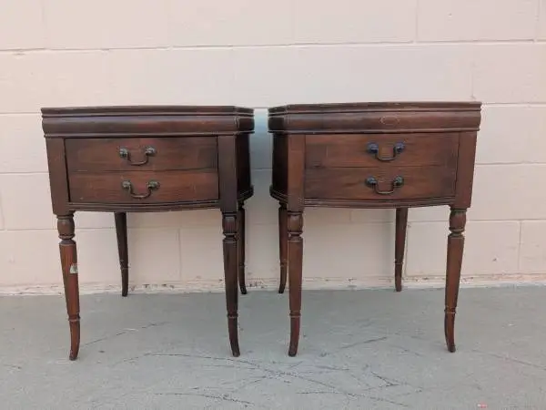 Vintage modern regency wood side tables night stands end tables
