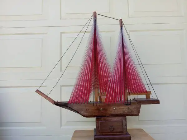 VINTAGE STRING ART SAILBOAT SCULPTURE