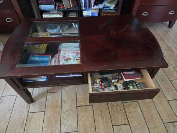 Solid Wood Coffee Table with a storage drawer