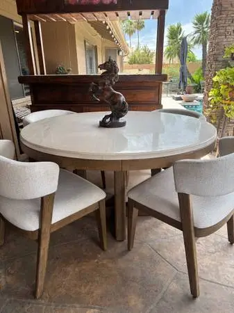 Parker House Escape 54 Round Dining Set - Genuine Sandstone 4 Mod