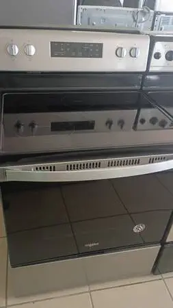 STOVE GLASS TOP WHIRLPOOL STAINLESS STEEL