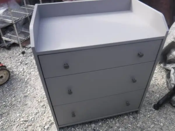 3 Drawer Modern Gray Dresser