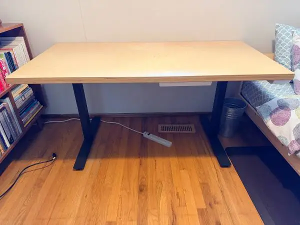 IKEA Trotten Sit to Stand Desk with Custom Baltic Birch Plywood Deskto