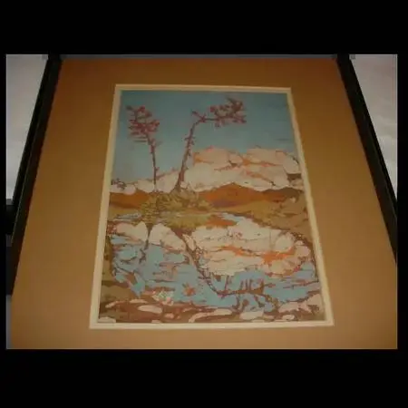 JUDI VESCALIS BATIK ART FABRIC PAINTING ARIZONA DESERT AGAVE PLANTS