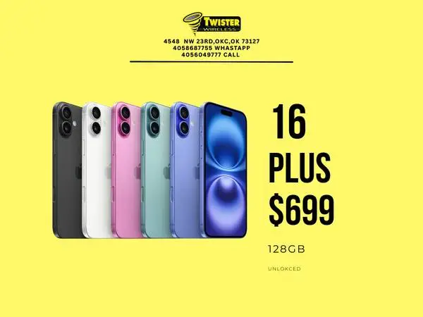 iPhone 16 Plus 128GB — Only $699 | Unlocked for Any Carrier | Twister Wireless