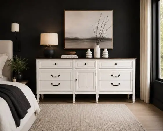 Mid century modern white dresser