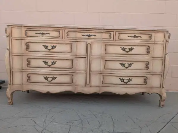 Vintage French provincial regency wood dresser
