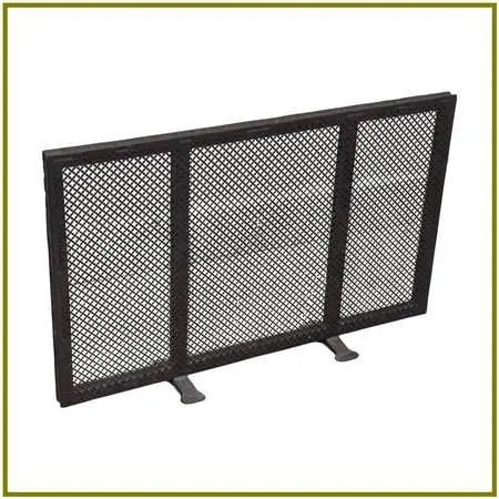 Quatrefoil Pierced Iron Fireplace Screen, Vintage