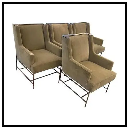Michael Weiss For Vanguard Furniture Mohair Chairs, Set Of Four. Estim