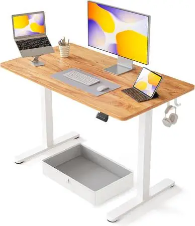 New in Box Electric Standing Desk with Drawer - FEZIBO 40x24