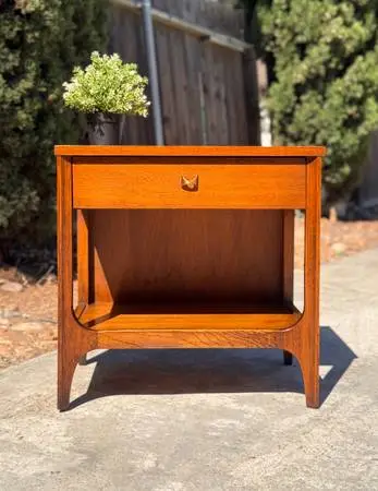 Refinished Mid Century Modern MCM 1960s Broyhill Brasilia Nightstand