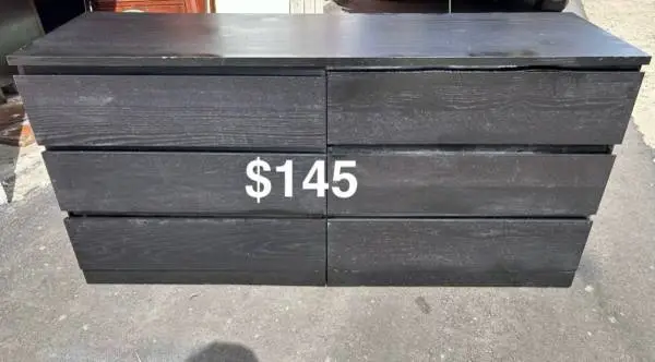 ikea 6-drawer dresser,black L64”*D20”*H30”(address in description)