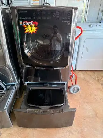 Used Stainless Steel Black Tall LG Washer