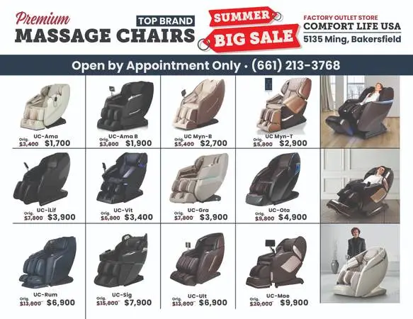 TOP BRAND MASSAGE CHAIRS SUMMER SALE