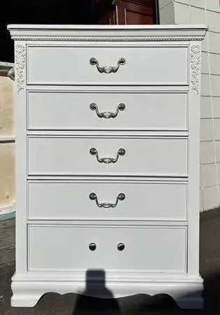 White tall chest by standard furniture L34”*D17”*H48”(address in descripti